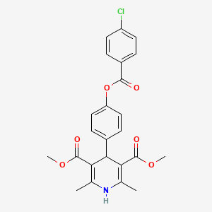 Dimethyl 4-(4-{[(4-chlorophenyl)carbonyl]oxy}phenyl)-2,6-dimethyl-1,4-dihydropyridine-3,5-dicarboxylate