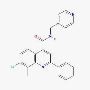 molecular formula C23H18ClN3O B11123690 7-chloro-8-methyl-2-phenyl-N-(pyridin-4-ylmethyl)quinoline-4-carboxamide 