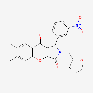 6,7-Dimethyl-1-(3-nitrophenyl)-2-(tetrahydrofuran-2-ylmethyl)-1,2-dihydrochromeno[2,3-c]pyrrole-3,9-dione