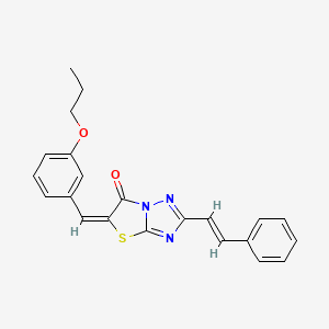 (5E)-2-[(E)-2-phenylethenyl]-5-(3-propoxybenzylidene)[1,3]thiazolo[3,2-b][1,2,4]triazol-6(5H)-one