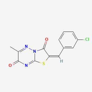 (2E)-2-(3-chlorobenzylidene)-6-methyl-7H-[1,3]thiazolo[3,2-b][1,2,4]triazine-3,7(2H)-dione