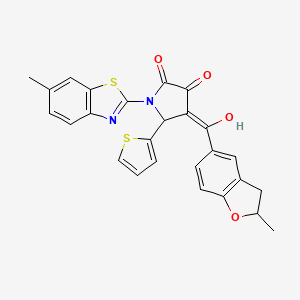 3-hydroxy-1-(6-methyl-1,3-benzothiazol-2-yl)-4-[(2-methyl-2,3-dihydro-1-benzofuran-5-yl)carbonyl]-5-(thiophen-2-yl)-1,5-dihydro-2H-pyrrol-2-one