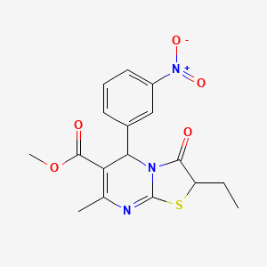 methyl 2-ethyl-7-methyl-5-(3-nitrophenyl)-3-oxo-2,3-dihydro-5H-[1,3]thiazolo[3,2-a]pyrimidine-6-carboxylate