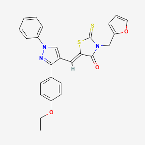 (5Z)-5-{[3-(4-ethoxyphenyl)-1-phenyl-1H-pyrazol-4-yl]methylidene}-3-(furan-2-ylmethyl)-2-thioxo-1,3-thiazolidin-4-one