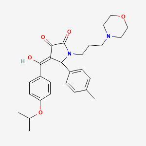 molecular formula C28H34N2O5 B11123793 3-hydroxy-5-(4-methylphenyl)-1-[3-(morpholin-4-yl)propyl]-4-{[4-(propan-2-yloxy)phenyl]carbonyl}-1,5-dihydro-2H-pyrrol-2-one 