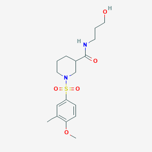 N-(3-Hydroxypropyl)-1-(4-methoxy-3-methylbenzenesulfonyl)piperidine-3-carboxamide