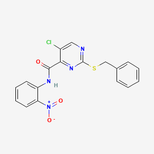 2-(benzylsulfanyl)-5-chloro-N-(2-nitrophenyl)pyrimidine-4-carboxamide