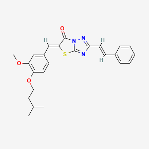 (5Z)-5-[3-methoxy-4-(3-methylbutoxy)benzylidene]-2-[(E)-2-phenylethenyl][1,3]thiazolo[3,2-b][1,2,4]triazol-6(5H)-one