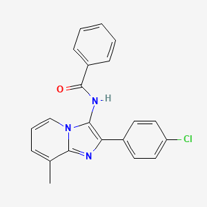 molecular formula C21H16ClN3O B11123845 N-[2-(4-chlorophenyl)-8-methylimidazo[1,2-a]pyridin-3-yl]benzamide 