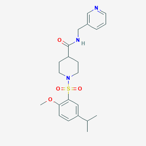 molecular formula C22H29N3O4S B11123888 1-{[2-methoxy-5-(propan-2-yl)phenyl]sulfonyl}-N-(pyridin-3-ylmethyl)piperidine-4-carboxamide 