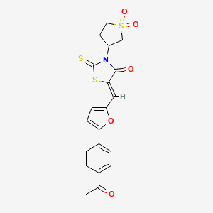 (5Z)-5-{[5-(4-acetylphenyl)furan-2-yl]methylidene}-3-(1,1-dioxidotetrahydrothiophen-3-yl)-2-thioxo-1,3-thiazolidin-4-one