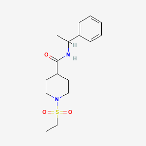 molecular formula C16H24N2O3S B11123912 1-(ethylsulfonyl)-N-(1-phenylethyl)piperidine-4-carboxamide 