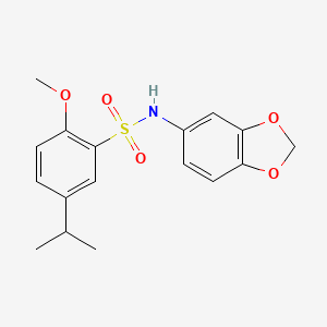 N-(1,3-benzodioxol-5-yl)-2-methoxy-5-(propan-2-yl)benzenesulfonamide