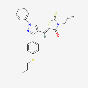 3-allyl-5-((Z)-1-{3-[4-(butylsulfanyl)phenyl]-1-phenyl-1H-pyrazol-4-yl}methylidene)-2-thioxo-1,3-thiazolan-4-one