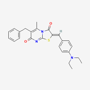 (2Z)-6-benzyl-2-[4-(diethylamino)benzylidene]-5-methyl-7H-[1,3]thiazolo[3,2-a]pyrimidine-3,7(2H)-dione