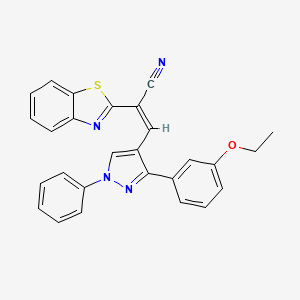 (2Z)-2-(1,3-benzothiazol-2-yl)-3-[3-(3-ethoxyphenyl)-1-phenyl-1H-pyrazol-4-yl]prop-2-enenitrile