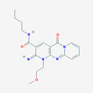 N-butyl-6-imino-7-(2-methoxyethyl)-2-oxo-1,7,9-triazatricyclo[8.4.0.03,8]tetradeca-3(8),4,9,11,13-pentaene-5-carboxamide