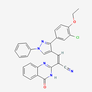 (2Z)-3-[3-(3-chloro-4-ethoxyphenyl)-1-phenyl-1H-pyrazol-4-yl]-2-(4-oxo-3,4-dihydroquinazolin-2-yl)prop-2-enenitrile