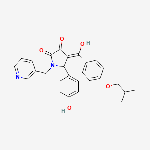 3-hydroxy-5-(4-hydroxyphenyl)-4-{[4-(2-methylpropoxy)phenyl]carbonyl}-1-(pyridin-3-ylmethyl)-1,5-dihydro-2H-pyrrol-2-one