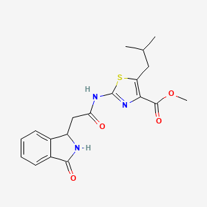 methyl 5-(2-methylpropyl)-2-{[(3-oxo-2,3-dihydro-1H-isoindol-1-yl)acetyl]amino}-1,3-thiazole-4-carboxylate