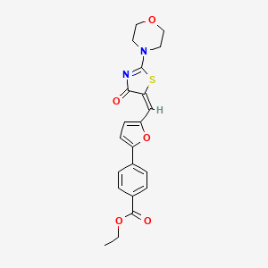 ethyl 4-(5-{(E)-[2-(morpholin-4-yl)-4-oxo-1,3-thiazol-5(4H)-ylidene]methyl}furan-2-yl)benzoate