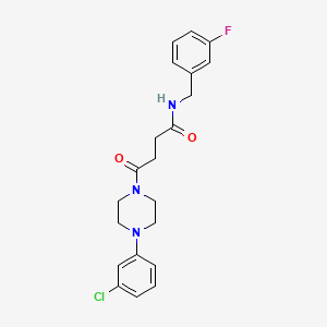 molecular formula C21H23ClFN3O2 B11124086 4-[4-(3-chlorophenyl)piperazin-1-yl]-N-(3-fluorobenzyl)-4-oxobutanamide 