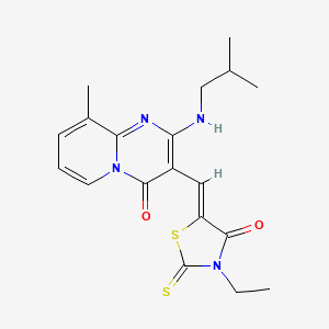 3-[(Z)-(3-ethyl-4-oxo-2-thioxo-1,3-thiazolidin-5-ylidene)methyl]-9-methyl-2-[(2-methylpropyl)amino]-4H-pyrido[1,2-a]pyrimidin-4-one