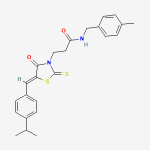 N-(4-methylbenzyl)-3-{(5Z)-4-oxo-5-[4-(propan-2-yl)benzylidene]-2-thioxo-1,3-thiazolidin-3-yl}propanamide