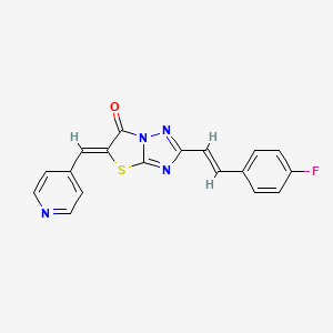 (5Z)-2-[(E)-2-(4-fluorophenyl)ethenyl]-5-(pyridin-4-ylmethylidene)[1,3]thiazolo[3,2-b][1,2,4]triazol-6(5H)-one