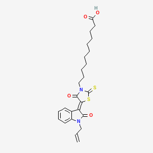 11-[(5Z)-5-(1-Allyl-2-oxo-1,2-dihydro-3H-indol-3-ylidene)-4-oxo-2-thioxo-1,3-thiazolidin-3-YL]undecanoic acid