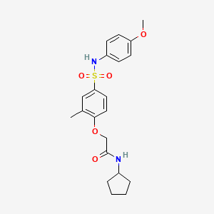 molecular formula C21H26N2O5S B11124251 N-cyclopentyl-2-{4-[(4-methoxyphenyl)sulfamoyl]-2-methylphenoxy}acetamide 