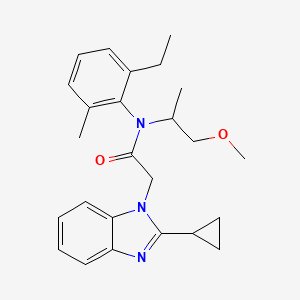 molecular formula C25H31N3O2 B11124253 2-(2-cyclopropyl-1H-benzimidazol-1-yl)-N-(2-ethyl-6-methylphenyl)-N-(1-methoxypropan-2-yl)acetamide 