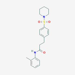 N-(2-methylphenyl)-3-[4-(piperidin-1-ylsulfonyl)phenyl]propanamide