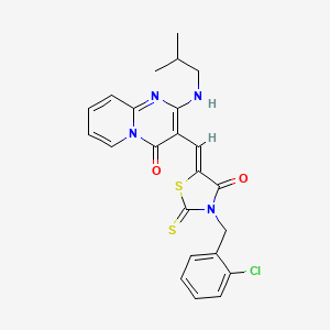 3-{(Z)-[3-(2-chlorobenzyl)-4-oxo-2-thioxo-1,3-thiazolidin-5-ylidene]methyl}-2-[(2-methylpropyl)amino]-4H-pyrido[1,2-a]pyrimidin-4-one