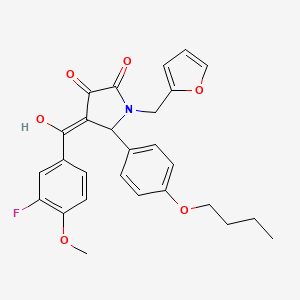 5-(4-butoxyphenyl)-4-[(3-fluoro-4-methoxyphenyl)carbonyl]-1-(furan-2-ylmethyl)-3-hydroxy-1,5-dihydro-2H-pyrrol-2-one