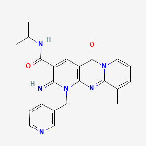 6-imino-11-methyl-2-oxo-N-propan-2-yl-7-(pyridin-3-ylmethyl)-1,7,9-triazatricyclo[8.4.0.03,8]tetradeca-3(8),4,9,11,13-pentaene-5-carboxamide