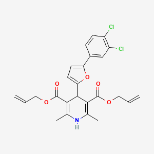 molecular formula C25H23Cl2NO5 B11124382 3,5-Bis(prop-2-en-1-yl) 4-[5-(3,4-dichlorophenyl)furan-2-yl]-2,6-dimethyl-1,4-dihydropyridine-3,5-dicarboxylate 