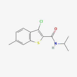 molecular formula C13H14ClNOS B11124397 3-chloro-6-methyl-N-(propan-2-yl)-1-benzothiophene-2-carboxamide 