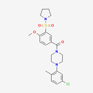 [4-(5-Chloro-2-methylphenyl)piperazin-1-yl][4-methoxy-3-(pyrrolidin-1-ylsulfonyl)phenyl]methanone