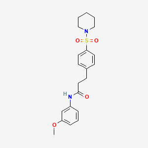 molecular formula C21H26N2O4S B11124436 N-(3-methoxyphenyl)-3-[4-(piperidin-1-ylsulfonyl)phenyl]propanamide 