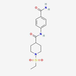 N-(4-carbamoylphenyl)-1-(ethylsulfonyl)piperidine-4-carboxamide