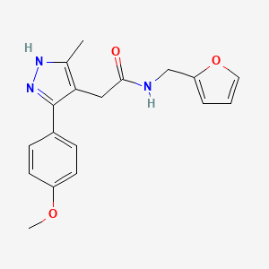 N-(2-furylmethyl)-2-[5-(4-methoxyphenyl)-3-methyl-1H-pyrazol-4-yl]acetamide