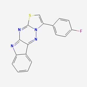 molecular formula C17H9FN4S B11124468 14-(4-fluorophenyl)-12-thia-8,10,15,16-tetrazatetracyclo[7.7.0.02,7.011,15]hexadeca-1(16),2,4,6,8,10,13-heptaene 