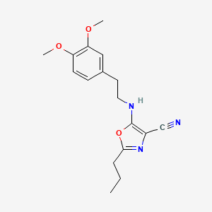 molecular formula C17H21N3O3 B11124481 5-{[2-(3,4-Dimethoxyphenyl)ethyl]amino}-2-propyl-1,3-oxazole-4-carbonitrile 