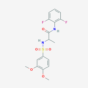 molecular formula C17H18F2N2O5S B11124489 N-(2,6-difluorophenyl)-N~2~-[(3,4-dimethoxyphenyl)sulfonyl]alaninamide 