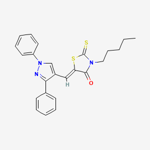 (5Z)-5-[(1,3-diphenyl-1H-pyrazol-4-yl)methylidene]-3-pentyl-2-thioxo-1,3-thiazolidin-4-one