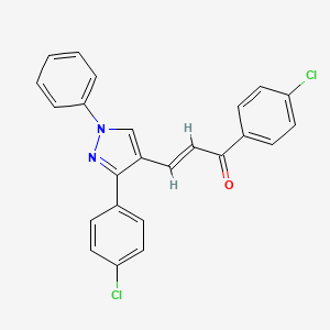 (E)-1-(4-chlorophenyl)-3-[3-(4-chlorophenyl)-1-phenyl-1H-pyrazol-4-yl]-2-propen-1-one