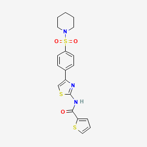 molecular formula C19H19N3O3S3 B11124516 N~2~-{4-[4-(piperidinosulfonyl)phenyl]-1,3-thiazol-2-yl}-2-thiophenecarboxamide 