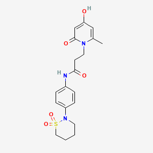 N-[4-(1,1-dioxido-1,2-thiazinan-2-yl)phenyl]-3-(4-hydroxy-6-methyl-2-oxopyridin-1(2H)-yl)propanamide