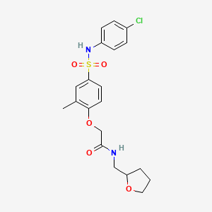 2-{4-[(4-chlorophenyl)sulfamoyl]-2-methylphenoxy}-N-(tetrahydrofuran-2-ylmethyl)acetamide